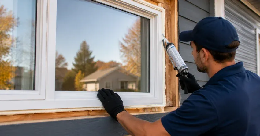 technician installing a new vinyl window in Conservation Meadows, Waterloo