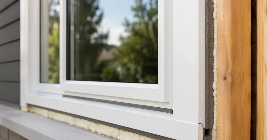technician installing fiberglass window frame in MacGregor Albert, Waterloo home