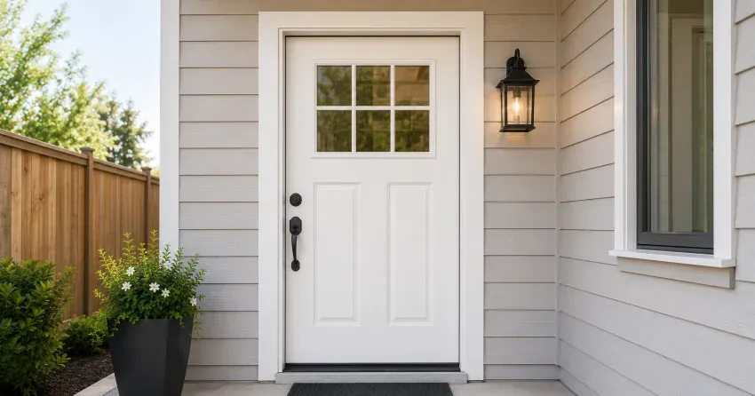 technician installing exterior door frame in Upper Beechwood, Waterloo
