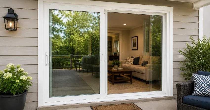 new patio door replacement installed in Rummelhardt, Waterloo home