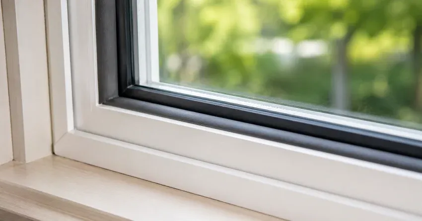 technician inspecting window weatherstripping for drafty window repair Conservation Meadows, Waterloo
