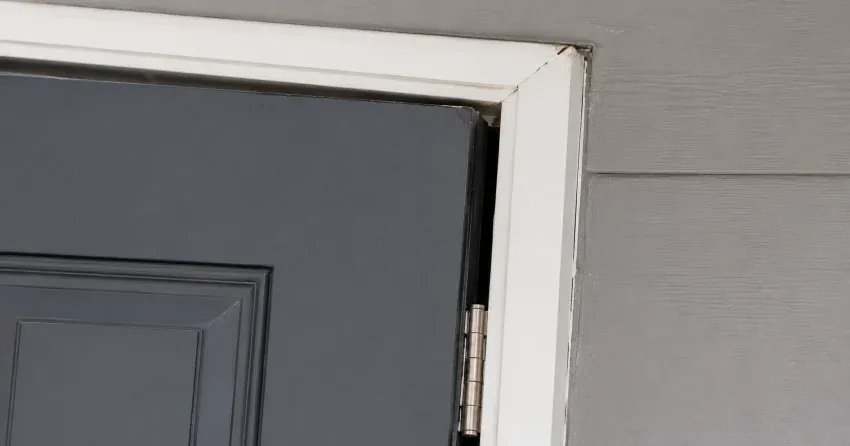 technician tightening a loose door hinge in Upper Beechwood, Waterloo